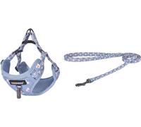Dogness Walking Kit Leash 1.5M+Dog Harness (Light Blue)