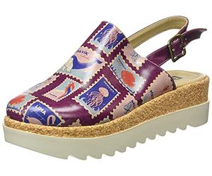 DOGO Akita Spaces and Places Women Sandals Vegan Wedge Shoes Comfortable Ankle Strap Colorful Printed Design Shoes
