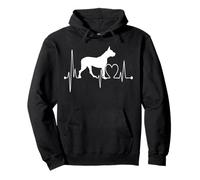 Dogo Argentino Heartbeat EKG Chien Maman Papa Mastiff Argentin Sweat à Capuche
