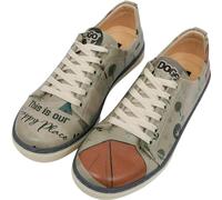 DOGO Femme Cuir Vegan Beige Baskets - This is Our Happy Place Motif