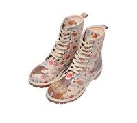 Dogo Femme Cuir Vegan Beige Bottes Longues - Squirrel Motif-41