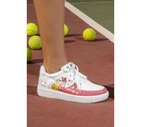 DOGO Femme Cuir Vegan Blanc Baskets - Cat Lovers Motif
