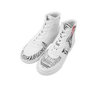 DOGO Femme Cuir Vegan Blanc Baskets Hautes - Edvard Munch The Scream Muse Motif