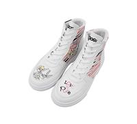 DOGO Femme Cuir Vegan Blanc Baskets Hautes - Warner Bros Love is Pure Bugs Bunny Motif