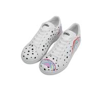 DOGO Femme Cuir Vegan Blanc Baskets - More Self Love Motif