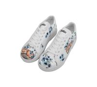 DOGO Femme Cuir Vegan Blanc Baskets - Stay Clever Motif