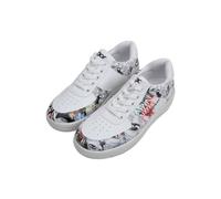 DOGO Femme Cuir Vegan Blanc Baskets - Warner Bros Marvin The Martian Stencil Motif