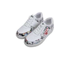 DOGO Femme Cuir Vegan Blanc Baskets - Warner Bros Marvin The Martian Stencil Motif