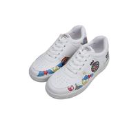 DOGO Femme Cuir Vegan Blanc Baskets - Warner Bros Tweety Love Motif