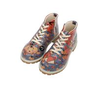 DOGO Femme Cuir Vegan Bleu Bottines - Hello Pumpkin Motif