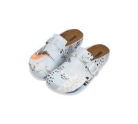 DOGO Femme Cuir Vegan Bleu Chaussons - Birds Chirping Motif