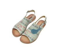 DOGO Femme Cuir Vegan Bleu Des Sandales - Deep Motif