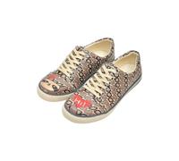DOGO Femme Cuir Vegan Gris Baskets - Hi Darling Motif