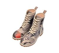 DOGO Femme Cuir Vegan Gris Bottes Longues - Go Back to Being Yourself Motif-38