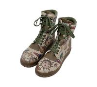 DOGO Femme Cuir Vegan Kaki Bottes Longues - Dreams For Dreamers Motif