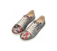 DOGO Femme Cuir Vegan Multicolore Baskets - Mini Mosaic Motif