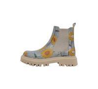 DOGO Femme Cuir Vegan Multicolore Bottes Longues - Cat Flower Motif