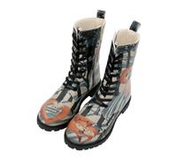 DOGO Femme Cuir Vegan Multicolore Bottes Longues - Cuddling Season Motif