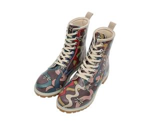 DOGO Femme Cuir Vegan Multicolore Bottes Longues - Never Stop Dreaming Motif