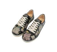 DOGO Femme Cuir Vegan Noir Baskets - Never Ending Story Motif