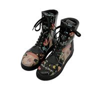 DOGO Femme Cuir Vegan Noir Bottes Longues - Made Of Magic Motif