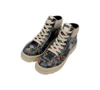 DOGO Femme Cuir Vegan Noir Bottines - Hold Your Head Up High Motif