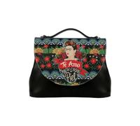 DOGO Femme Cuir Vegan Noir Sac à Main - Frida’s World Frida Kahlo Motif