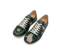 DOGO Femme Cuir Vegan Vert Baskets - I Do What I Want Motif