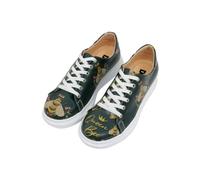 DOGO Femme Cuir Vegan Vert Baskets - Queen Bee Motif