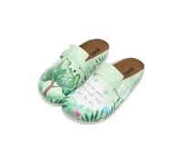 DOGO Femme Cuir Vegan Vert Chaussons - Trees are Poems Motif