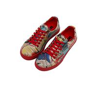DOGO Femme Cuir Végétalien Multicolore Baskets - Vasily Kandinsky Cannons Muse Motif-36