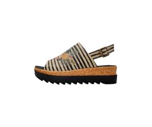 DOGO Gigi Dreamer Women Sandals Open Toe Flat Sandals Adjustable Back-Strap Daily Women Wedge Shoes Vegan Leather Multicolor Printed Design