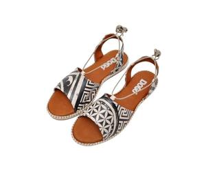 DOGO Hazel Mosaics Women Sandals Summer Fun Flats Ankle Lace Vegan Leather Multicolor Animal Printed Design