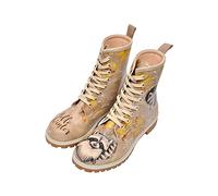 DOGO Long Boots Raccoon Lace-up Vegan Women's Boots Printed Design Shoes