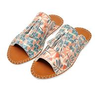 DOGO Pine Texture Women Sandals Comfortable Walking Tassel Detail Printed Sandals Vegan Summer Shoes