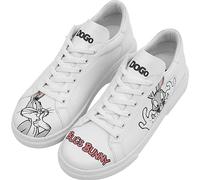 DOGO Vegan en Cuir Multicolore Mode Baskets pour Femme - Chaussures de Marche Confortables et Décontractées - Fait à la Main - What's Up Doc? Bugs Bunny Design Baskets - Taille 38