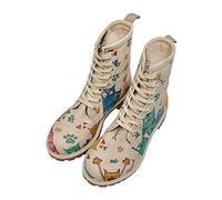 DOGO Vegan En Cuir Multicolore Mode Bottes Pour Femme - Bottes Pour De Marche Confortables - Fait à la Main - Cat Lovers Design Bottes - Taille 40