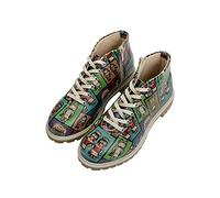 DOGO Vegan En Cuir Multicolore Mode Bottines Pour Femme - Bottes Zippées Pour De Marche Confortables - Fait à la Main - Rain Dance Design - Taille 39