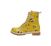DOGO WB Long Boots Tweety in Yellow Lace-up Vegan Women's Boots Looney Tunes Printed Design Shoes