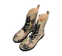 DOGO Zipsy Bonjour Paris Lace-up Zipper Vegan Women's Long Boots Printed Design Shoes