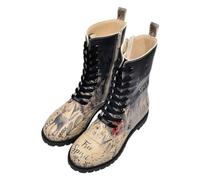 DOGO Zipsy Free Spirit Lace-up Zipper Vegan Women's Long Boots Printed Design Shoes