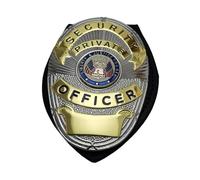 DOGOZ Badge D'Officier Privé De Sécurité des États-Unis avec Étui en Cuir Incrusté, Accessoire De Décoration De Costume