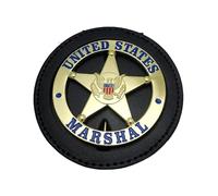 DOGOZ Badge du maréchal américain avec étui en cuir incrusté, accessoire de décoration de costume