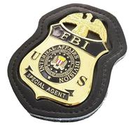 DOGOZ Insigne D'Agent Spécial De La Division des Affaires Intérieures du FBI Américain avec Étui en Cuir Incrusté, Accessoire De Décoration De Costume