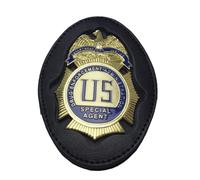 DOGOZ Insigne D'Agent Spécial De La Drug Enforcement Administration des États-Unis avec Étui en Cuir Incrusté, Accessoire De Décoration De Costume