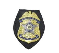 DOGOZ Insigne D'Agent Spécial des Services Secrets Américains avec Étui en Cuir Incrusté, Accessoire De Décoration De Costume