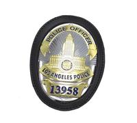 DOGOZ Insigne D'Officier De Police des États-Unis Los Angeles avec Étui en Cuir Incrusté, Accessoire De Décoration De Costume