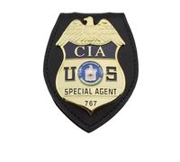 DOGOZ US CIA Special Agent Badge avec Étui en Cuir Incrusté, Accessoire De Décoration De Costume