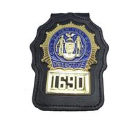 DOGOZ US City of New York Police Detective 1690 Insigne avec Étui en Cuir Incrusté, Accessoire De Décoration De Costume