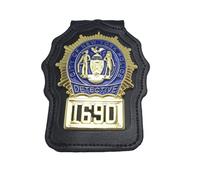 DOGOZ US City of New York Police Detective 1690 Insigne avec Étui en Cuir Incrusté, Accessoire De Décoration De Costume